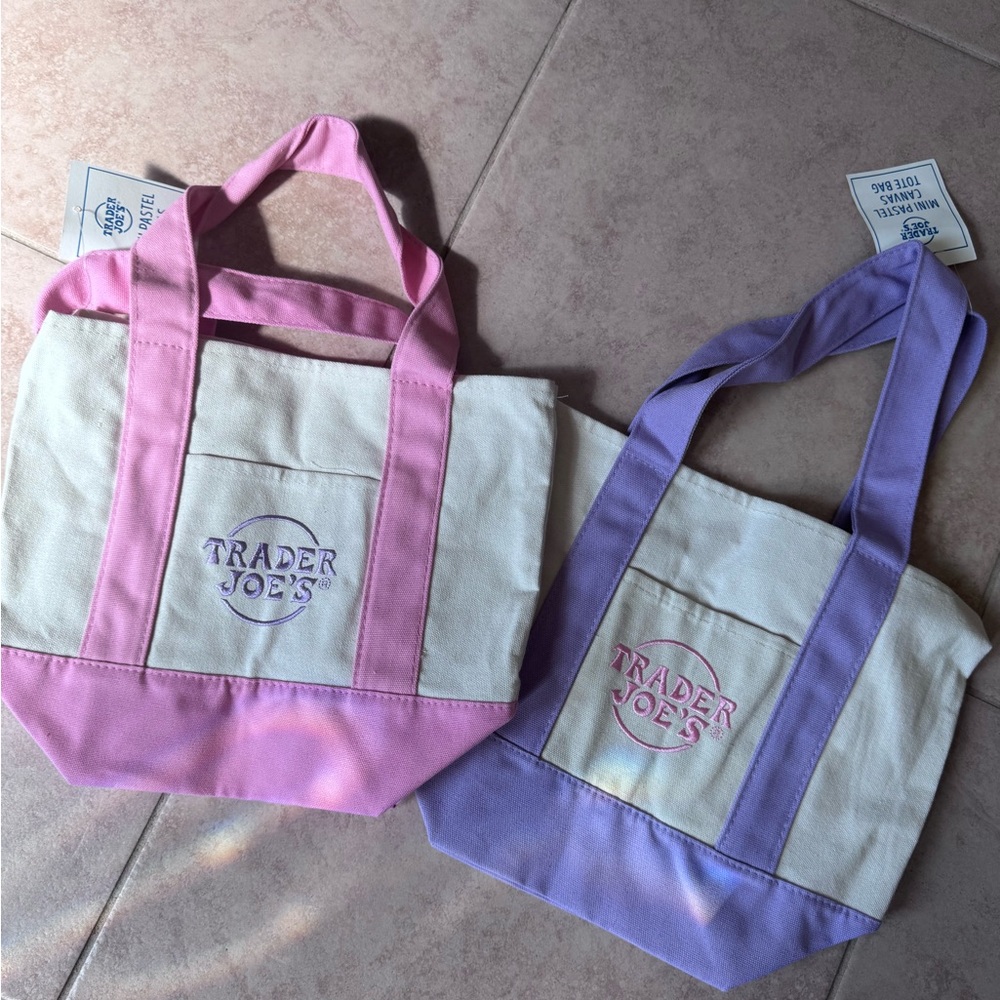 Trader Joe’s Mini Pastel Canvas Tote Bags